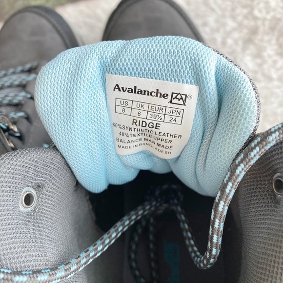 Avalanche Ridge Women's Breathable Hiking Boots, Speed-lace, Gray/Blue, Size 8 - Picture 8 of 10